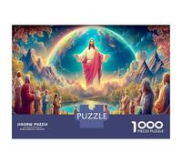 Cartón Resistente 1000 Piezas Ascension Jesus Art - Puzzle Antiestrés Jesus Comforts para Adultos & para Relajación Y Creatividad 52x38cm/1000pcs