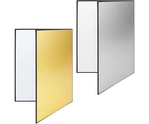 Cartoncino riflettente per fotografia, Riflettore di Luce 3 in 1 per fotografia, per Natura morta, gioielli, cibo, fotografia di prodotti (Oro/Argento, Bianco, Nero), A4 x 2, 21 x 29 cm