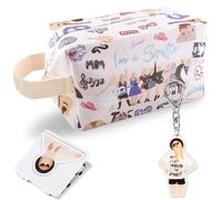 Cartone Animato Classico Trousse Trucchi Donna Specchio Bifacciale+Portachiavi+Alta Capacità Borsa Trucco Animato Trousse Tifosi Borsa da Toilette Viaggio Regali per Ragazze