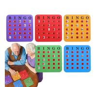 Cartones De Bingo Deslizantes | Juego De 5 Piezas para Adultos con Cartones De Bingo - Juego De Lógica para Reuniones En Casa Oficina Fiestas Viajes Y Camping