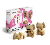 CARTONIC Axolotl Trio Carton 3D Puzzle Set - 3 modelos, 262 piezas, materiales reciclados, esculturas DIY