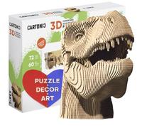 CARTONIC Juego de rompecabezas 3D - T-REX - Puzzle 3D de cartón - El cartón se transforma en una figura en relieve - todas las edades - 72 piezas Cardboard 3D Jigsaw Puzzle…