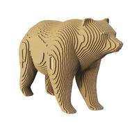 CARTONIC Rompecabezas 3D de cartón de oso Grizzlybär - 57 piezas 20 × 13 × 8 cm, hecho de materiales reciclados, kit de bricolaje