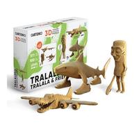 CARTONIC Tralalero Tralala y Amigos Trio - Puzzle 3D de Cartón, Set 3 en 1, 511 Piezas, Cartón Reciclado Sin Plástico, Escultura DIY para Pintar, Idea de Regalo