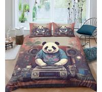 Cartoon Animal Music Funda Edredon Juego de Ropa de Cama de 3 Piezas Impresión 3D Dibujo Animado Animal Music Funda de Edredón Funda de Almohada a Juego Suave for Adolescentes Super King（260x220cm）