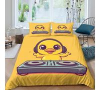 Cartoon Animal Music Funda Edredon Microfibra Juego de Ropa de Cama de 3 Piezas Impresión 3D Cierre de Dibujo Animado Animal Music Funda de Edredón Funda de Almohada a Juego Transpirable for niña