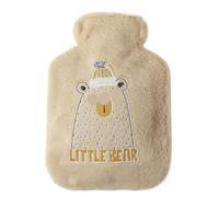 Cartoon Animal Pattern 250/500/1000ML Plush Hot Water Bottle Bag Filled Explosion-proof Hand Warmer Mini Portable Belly para Calentar Manos(500ml-brown)