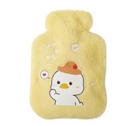 Cartoon Animal Pattern 250/500/1000ML Plush Hot Water Bottle Bag Filled Explosion-proof Hand Warmer Mini Portable Belly para Calentar Manos(250ml-yellow)