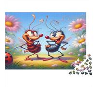 Cartoon Ants Dancing Colourful Dancing Cartoon Ants 1000 Pieces Adult Jigsaws For Adults & Kids Fun Rainy Day Activity 52x38cm/1000pcs
