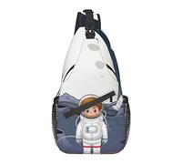 Cartoon Astronaut Jetplane Space Cross Chest Bag Diagonalmente Sling Mochila Bandolera Bandolera Viajes Senderismo Mochilas para Hombres Mujeres
