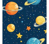 Cartoon Astronauta Papel Pintado Autoadhesivo 0.4x10 m Espacio Planeta Decorativo Muro Pegatina Impermeable Mate Papel Pared Grueso Fácil Limpiar Wallpaper para Dormitorio Salon Adhesivo Muebles