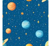 Cartoon Astronauta Papel Pintado Autoadhesivo 0.4x3 m Espacio Planeta Decorativo Muro Pegatina Impermeable Mate Papel Pared Grueso Fácil Limpiar Wallpaper para Dormitorio Salon Adhesivo Muebles