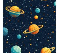 Cartoon Astronauta Papel Pintado Autoadhesivo Espacio Planeta Pelar y Pegar Papel de Pared Adhesivo Muebles Mate Removible Impermeable Wallpaper Decorar Pared Salon Dormitorio Cocina Pegatina 0.52x5 m