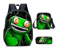 Cartoon Banban - Juego de 3 mochilas escolares unisex con impresión 3D, mochila para estudiantes, bolsa de almuerzo, estuche para lápices, mochila de viaje, mochila casual de moda, 1, Talla única