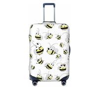 Cartoon Bees Funny White Cute Fundas de equipaje de viaje - Fundas elásticas para maletas protectoras para equipaje de 18 a 32 pulgadas, Negro -, X-large