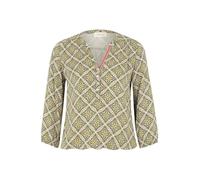 Cartoon Bluse Kurz 3/4 Arm, Verde/Púrpura, 38 Mujeres