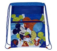 CARTOON Bolsa para niños, con cierre de cordón, bolsillo frontal, mochila escolar, gimnasio, tiempo libre, Mickey Mouse (2), 40 x 30 cm