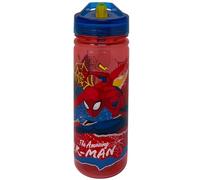 Cartoon Botella de tritán Spiderman Marvel ecozen con boquilla plegable, botella para niños 580 ml, libre de BPA