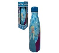 CARTOON Botella térmica de acero inoxidable con tapa abatible, botella térmica de acero inoxidable para niños y niñas, 500 ml (Frozen, celeste)