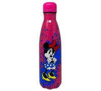 CARTOON Botella térmica de acero inoxidable con tapón desenroscable, botella térmica de acero inoxidable para niños, 500 ml (Minnie Mouse, fucsia)