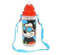 CARTOON Botella Tritan Mickey Mouse BPA Free con pajita botella para niños 500 ml con correa