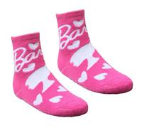 CARTOON Calcetines antideslizantes Barbie juego de 2 pares de calcetines con plantilla antideslizante para niños de rizo mixto algodón, Rosa, 31-34