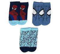CARTOON Calcetines niño Spider-Man Juego de 3 pares de algodón suave transpirable calcetines elásticos de colores rojo gris azul confort diario idea regalo Marvel, 2, 27-30
