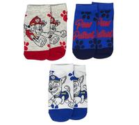 CARTOON Calcetines para niño, juego de 3 pares, de la Patrulla Canina, de algodón suave y transpirable, calcetines elásticos de colores, Chase & Marshall, comodidad diaria, idea de regalo para niños