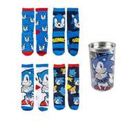 CARTOON Calcetines para niños Sonic 4 pares de calcetines de mezcla de algodón con hucha, multicolor, 35-38