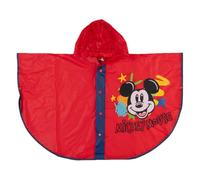 CARTOON Capa de lluvia Mickey Mouse Disney impermeable para niños poncho con capucha y cierre de botones, rojo, 7-8 Years
