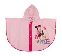 CARTOON Capa de lluvia Minnie Disney impermeable para niños poncho con capucha y cierre de botones, Rosa, 5-6 Years