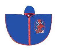 CARTOON Capa de lluvia Spiderman Marvel impermeable para niños poncho con capucha y cierre de botones, rojo, talla unica