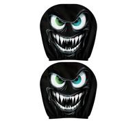 Cartoon Car Headrest Covers 2-Pack | Fiber, 28x26cm | Funny Big Eyes Headrest Protector | Universal Fit Auto Seat Decor For Halloween Christmas