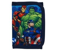 CARTOON Cartera con cierre de velcro accesorio de bolso porta tarjetas monedas billetes para niños 13 x 8 cm, Los Vengadores, 13 cm