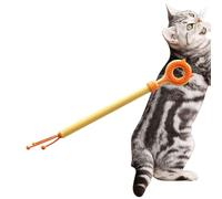 Cartoon Cat Back Scratcher & Teaser Wand - 2-in-1 Pet Grooming & Massager T