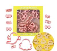 Cartoon Cookie Cutter - Halloween Baking Mold, Kit Rounded Design Easy Press Tool, Creative Candy Chocolate Cake Decorating Form | Playful Festive Treat Making Accessory For Baking Decoration