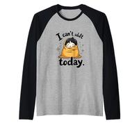 Cartoon Cozy Burrito Kid con la Frase I Can't Adult Today Camiseta Manga Raglan