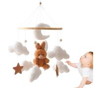Cartoon Crib Mobile, Baby Room Decor, Kids Crib Decoration, Soft Velvet Crib Mobile for Girls with Cartoon Animal Plush Toys for Baby Nursery Decor, Bassinet Mobile for and
