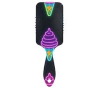 Cartoon Cute Color Fluorescente Neon Ice Cream antiestático curvado cepillo para el pelo cepillo de masaje diseñado para cabello rizado con mango ergonómico cepillo para definir rizos