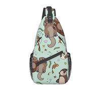 Cartoon Cute Cute Cartoon Sheep Hombres Mujeres Sling Backpack, Shoulder Chest Bag, Crossbody Multiusos, para Senderismo Viajar Deportes Casuales
