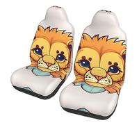 Cartoon Cute Little Lion Dua Sarung JOK Mobil,*, Sarung JOK Mobil Depan, Cocok Untuk Sebagian Besar Mobil, SUV, Truk, Van, Dll.
