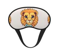 Cartoon Cute Little Lion It es una máscara de ojos de borde negro. La máscara de ojos suave puede mejorar la calidad del sueño y es adecuada para interiores, exteriores y viajes.