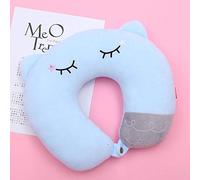 Cartoon cute u-shaped pillow travel airplane pillow neck pillow gift-Blue cat u pillow