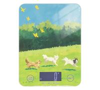Cartoon Cute White Dog - Báscula de medición de alimentos fácil de limpiar de 11 libras/1 onzas, 5 kg/5 g, báscula pequeña de cocina en gramos con 4 unidades para hornear keto (pilas no incluidas)