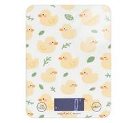 Cartoon Cute Yellow Duck - Báscula pequeña impermeable para alimentos de 11 libras/1 onzas, escala pequeña de 5 kg/5 g con 4 unidades para hornear espresso espresso (pilas no incluidas)