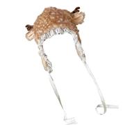 Cartoon Deer Balaclava Hat & Furry Leg Warmers Set, Cute Animal Cosplay Costume with Lace Edge for Photo Props。 (Leg Warmers)