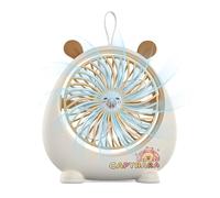 Cartoon Desktop Fan - Rechargeable Cooling Device for Bedroom Office Comfort | ABS Construction with Two Speed Settings, Portable Air Circulator for Study Areas Travel Vehicles, 5.91x5.91x1.97in