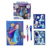 CARTOON Diario secreto Frozen para niños con accesorios, 2 bolígrafos, pegatinas, candado con 2 llaves