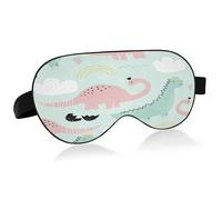 Cartoon Dinosaurs Sleep Mask Lightweight Soft Breathable Eye Mask with Adjustable Strap Blackout Eye Mask for Women Men for Travel Night Sleeping