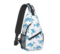 Cartoon Dolphin Marine Sling Bag para Mujeres y Hombres, patriótico Crossbody Shoulder Bags Casual Sling Backpack Chest Bag Travel Senderismo Daypack para Exteriores